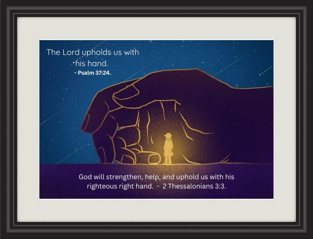 Psalm 37:24 Verse with picture frame 